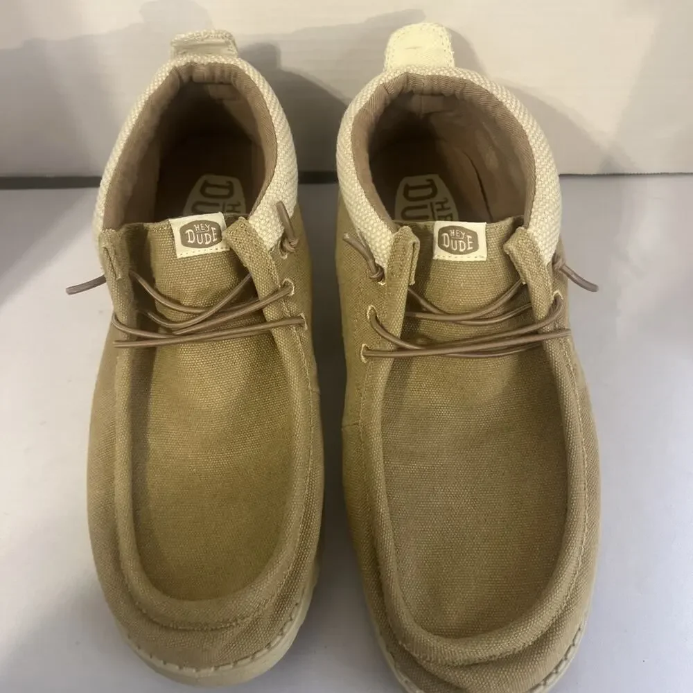 Hey Dude Wally Mid Salt N Stone Tan White Men’s Size 13 Slip On Shoes